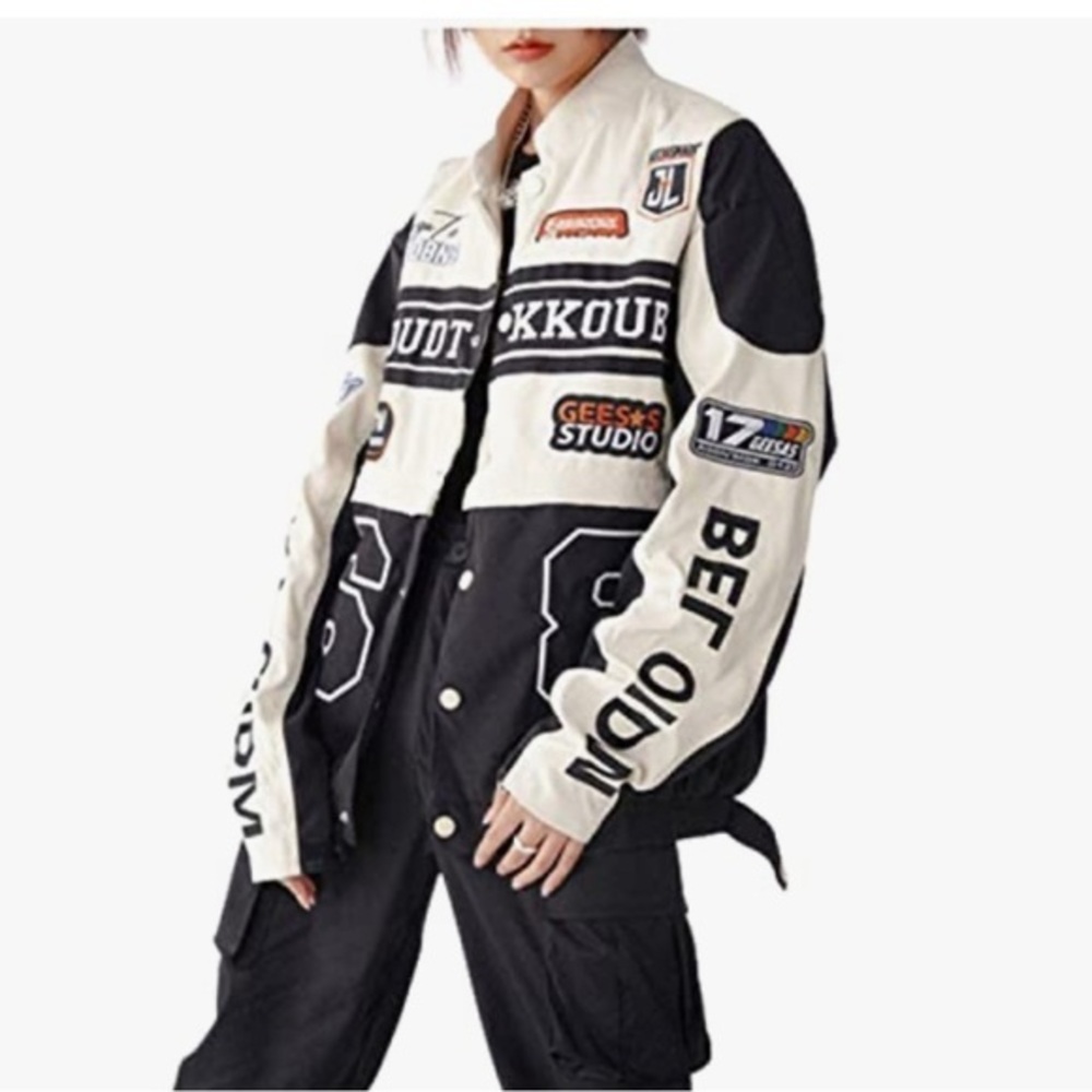 POHADON
Varsity Jacket - Detachable Motor Racing Jacket  Letterman Bomber Jacket